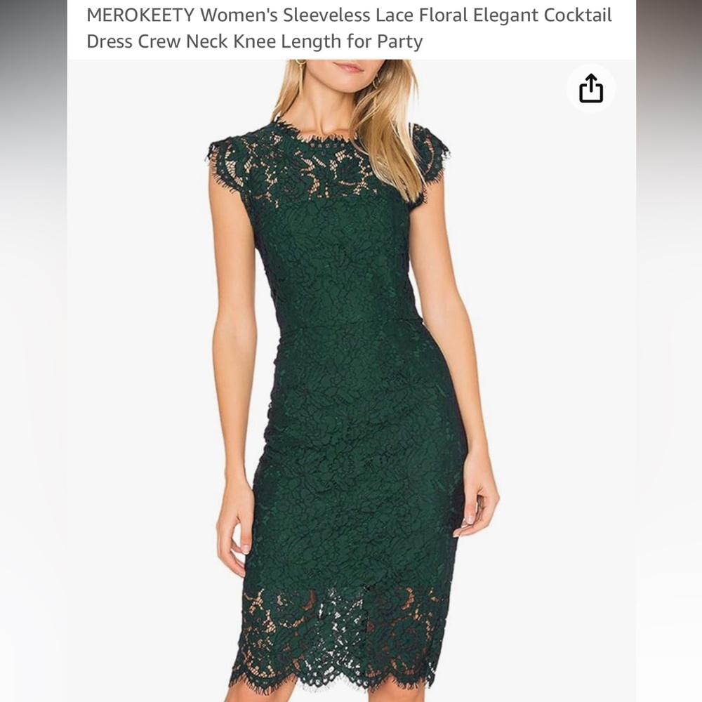 Sleeveless Lace Floral - Green, Large, NWT